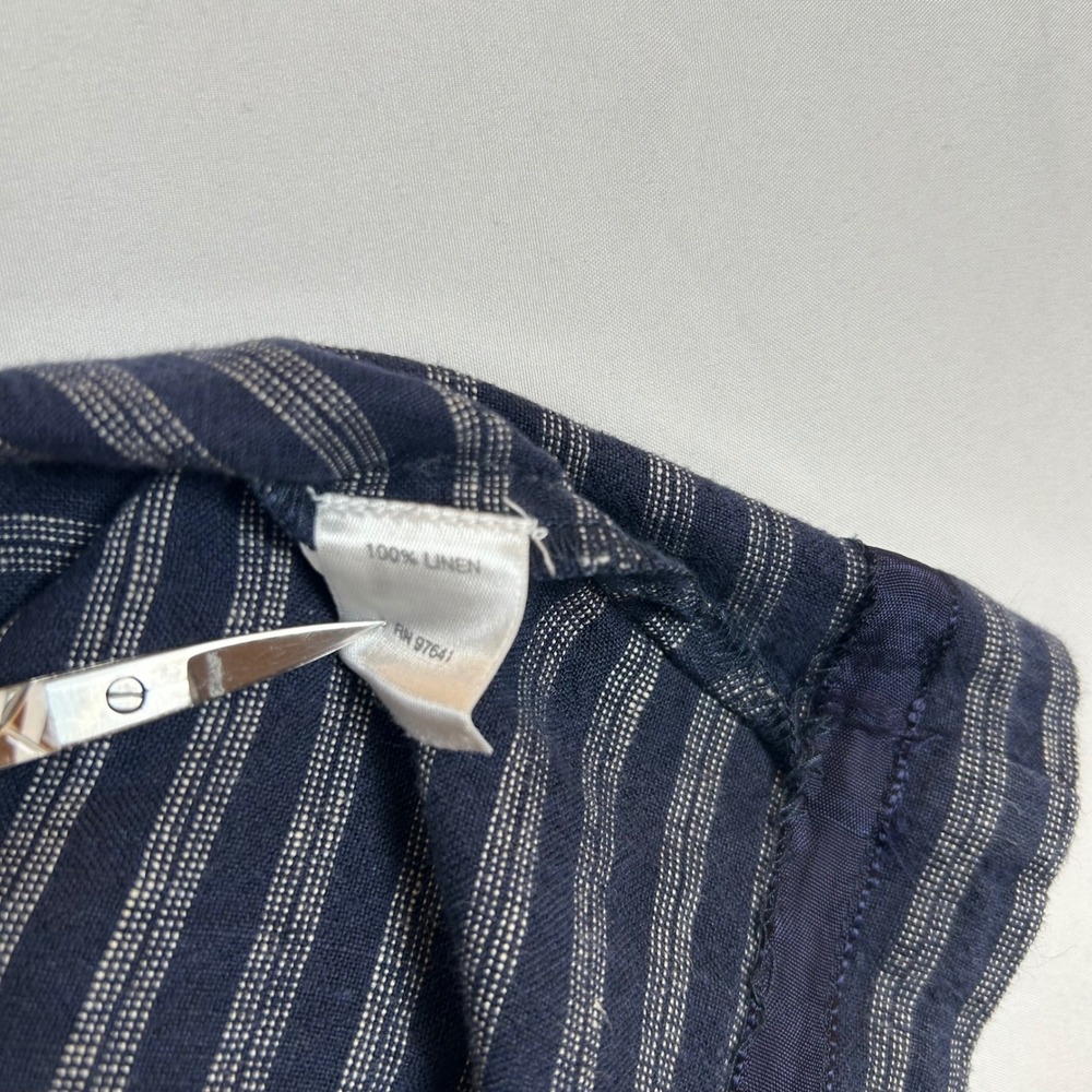 J Jill Linen Stripe Sleeveless Shift Dress Women Size S Blue Casual - Picture 4 of 10